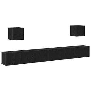 vidaXL Set mobile TV 7 pcs Rovere Nero 100 x 30 x 30 cm