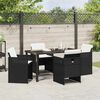 vidaXL Set da Pranzo per Giardino 5 pcs Nero polyrattan