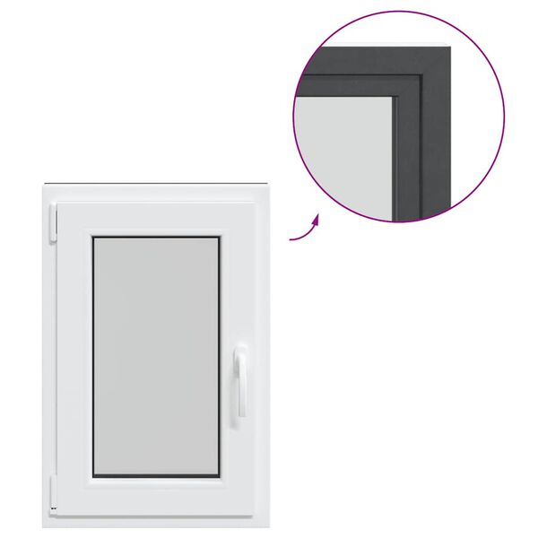 vidaXL Finestra da cantina "RISOR" 50x75 cm anta-ribalta DIN sinistra antracite