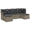 vidaXL Set Divano da Giardino 6pz con Cuscini Grigio Chiaro Polyrattan