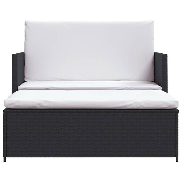 vidaXL Set Divani da Giardino 2 pz con Cuscini in Polyrattan Nero