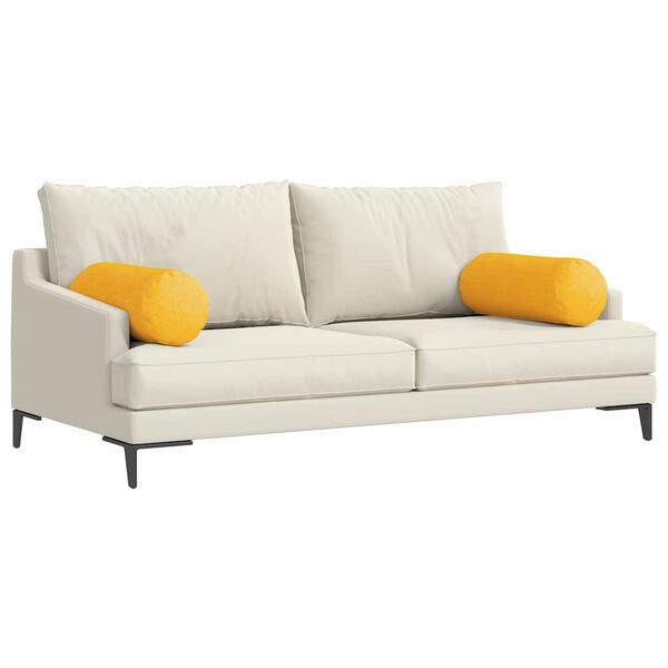 vidaXL Cuscini a rullo 2 pcs Giallo Chiaro Ø 25 x 70 cm