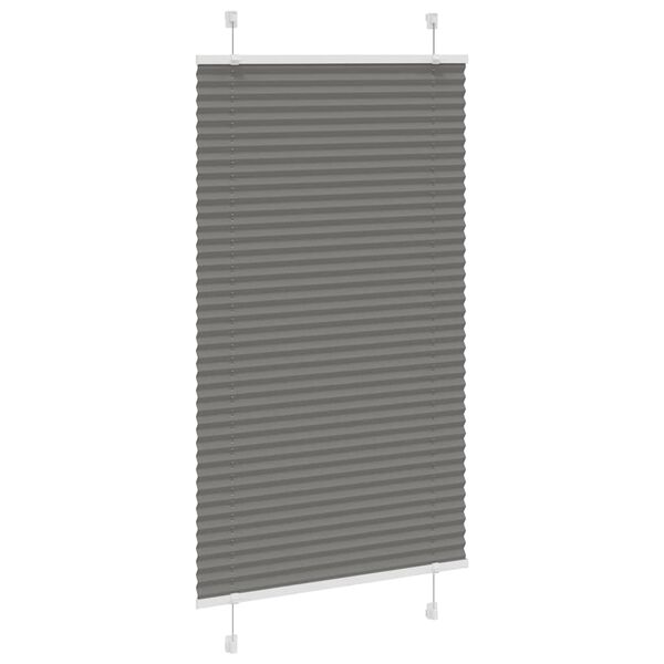 vidaXL Tenda Plissettata Antracite 80x100 cm Larghezza Tessuto 79,4 cm
