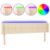 vidaXL Testiera a LED Crema 163x16x78/88 cm in Tessuto