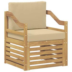 vidaXL Divano da esterno Poliestere Bianco e beige