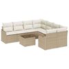 vidaXL Set Divano da Giardino 9 pz 8-Numero di posti Beige polyrattan