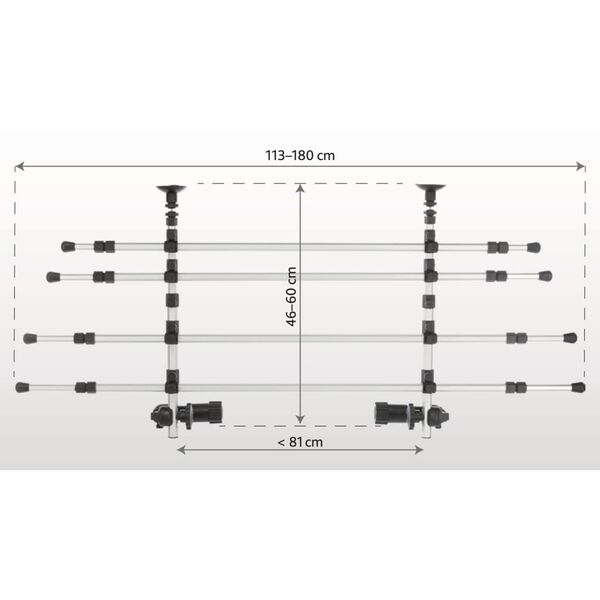 TRIXIE Barriera Auto per Cani 105-172 cm in Alluminio Argento e Nero