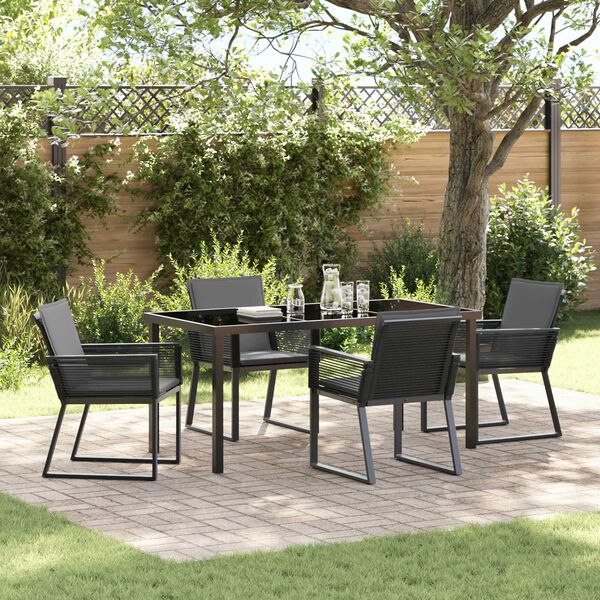 vidaXL Set da Pranzo per Giardino 5 pcs Nero