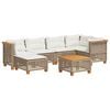 vidaXL Set Divani da Giardino 7 pz con Cuscini Beige in Polyrattan