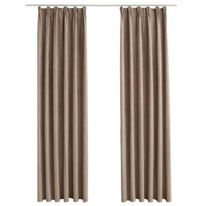 vidaXL Tende Oscuranti con Ganci 2 pz Grigio Talpa 140x245 cm
