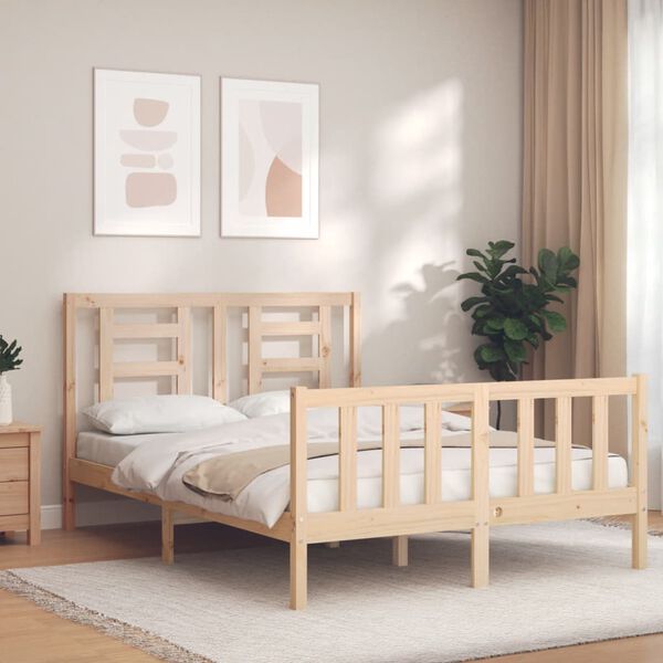 vidaXL Letto senza Materasso 140x190 cm in Legno Massello di Pino