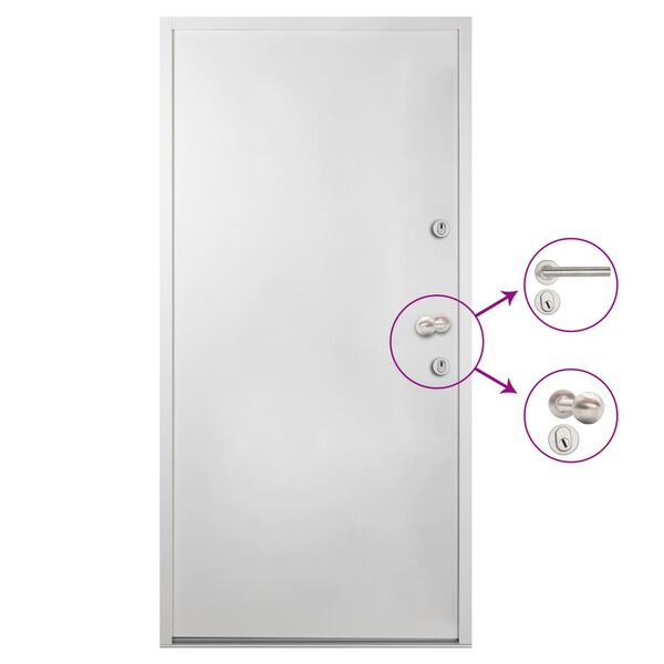 vidaXL Porta Ingresso in Alluminio Bianca 100x200 cm