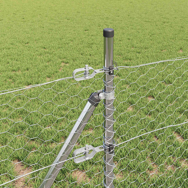 vidaXL Palo della recinzione Argento 50 x 0,4 m (rete 36 mm) Acciaio