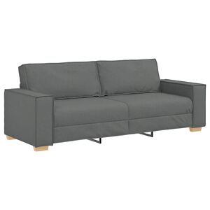 vidaXL Divano a 3 posti Grigio scuro 220x78x84 cm in tessuto