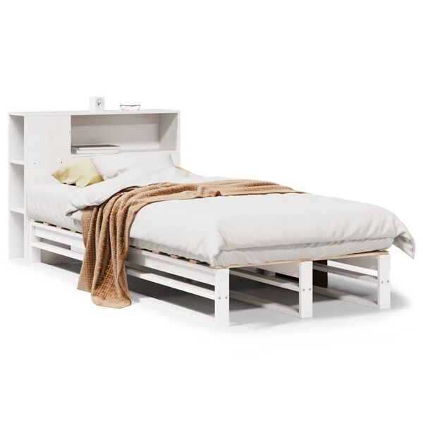 vidaXL Letto Libreria senza Materasso Bianco 90x190 cm Legno Massello