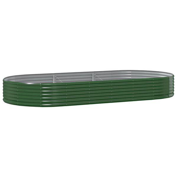 vidaXL Letto Giardino Acciaio Zincato 296x140x36 cm Verde
