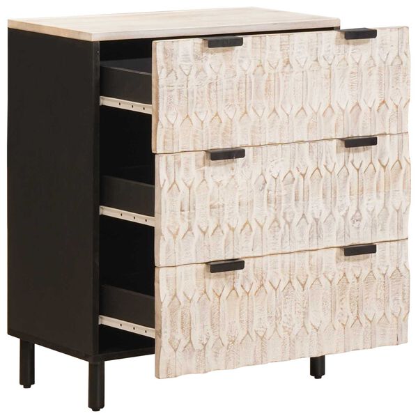 vidaXL Credenza Finitura Bianco Lavato Legno di mango massello