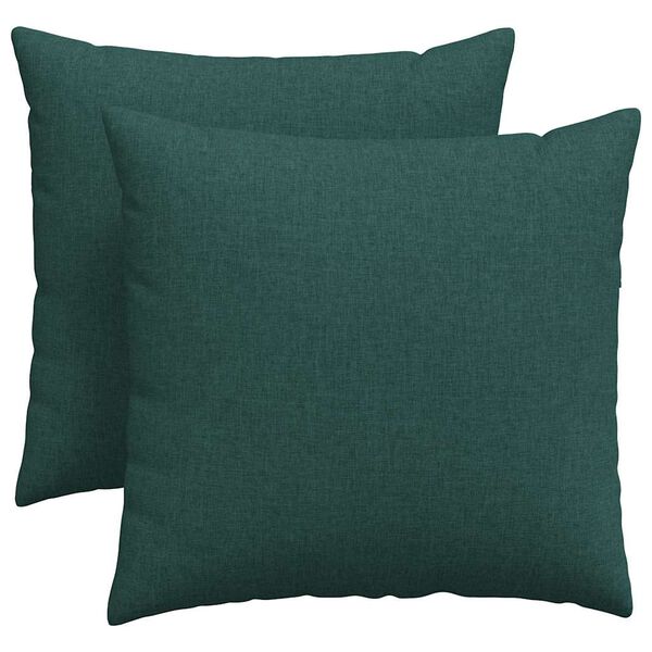 vidaXL Cuscini da Divano 2 pcs Verde Scuro 45 x 45 cm Tessuto