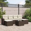 vidaXL Set Divani da Giardino 7 pz con Cuscini Marrone in Polyrattan
