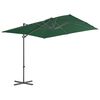 vidaXL Ombrellone a Sbalzo con Palo in Acciaio 250x250 cm Verde