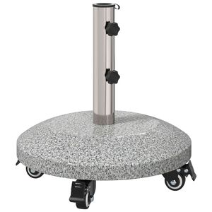 vidaXL Base per Ombrello in Granito con Ruote per Pali da 4-5 cm