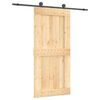 vidaXL Porta scorrevole Naturale e Nero 95 x 210 cm