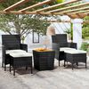vidaXL Set Bistrot per Giardino 5 pz Polyrattan e Massello Acacia Nero