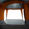 vidaXL Tenda da Campeggio con Portico 9 Persone Grigio e Arancione