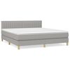 vidaXL Giroletto a Molle con Materasso Grigio Chiaro160x200 cm Tessuto