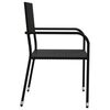 vidaXL Set da Pranzo da Giardino 5 pz Nero in Polyrattan e Acciaio