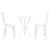 vidaXL Set Bistro da Giardino 3 pcs Bianco Alluminio