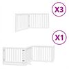 vidaXL Cancello Cani Porta Pieghevole Bianco 10 Pannelli 800 cm Pioppo