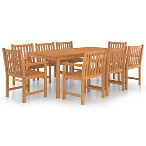 vidaXL Set da pranzo da giardino 9 pz 200x100 cm in legno massello di teak