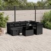 vidaXL Set Divani da Giardino con Cuscini 8 pz Nero in Polyrattan
