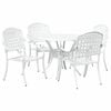 vidaXL Set da Pranzo per Giardino 5 pcs Bianco Alluminio