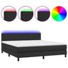 vidaXL Giroletto a Molle con Materasso e LED Nero 160x200cm Similpelle