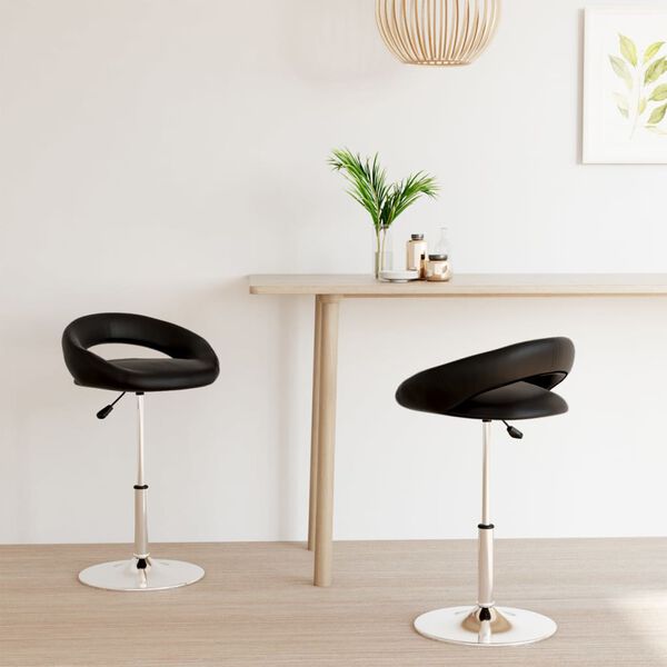 vidaXL Sedie Girevoli da Pranzo 2 pz Nere in Similpelle