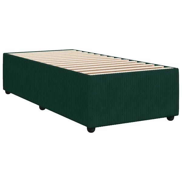 vidaXL Giroletto senza Materasso Verde Scuro 90x190 cm in Velluto
