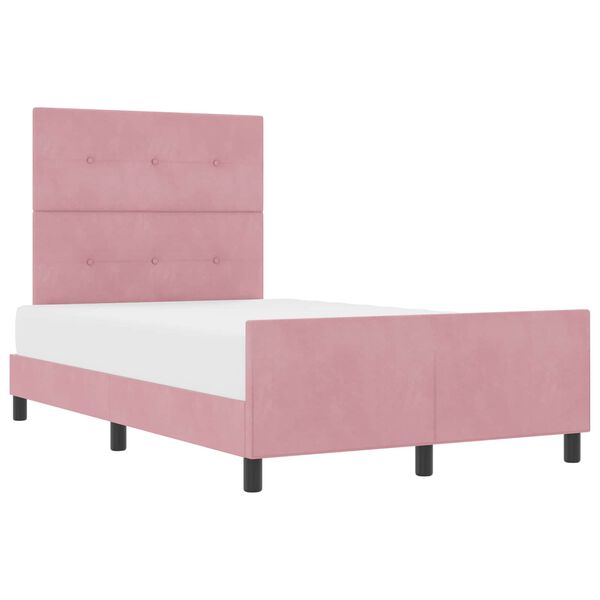 vidaXL Letto a molle con testiera Rosa 120 x 200 cm Velluto