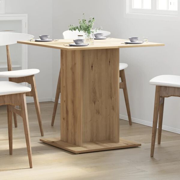 vidaXL Tavolo Pranzo Rovere Artigianale 80x80x75 cm Legno Multistrato