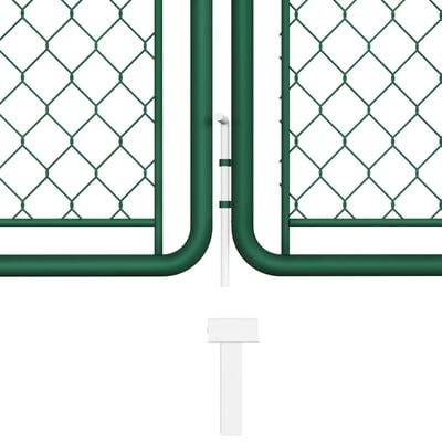 vidaXL Cancello da Giardino in Acciaio 75x395 cm Verde