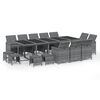 vidaXL Set Pranzo da Giardino 15 pz con Cuscini in Polyrattan Grigio