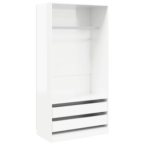 vidaXL Armadio Bianco Lucido 100x50x200 cm in Legno Multistrato