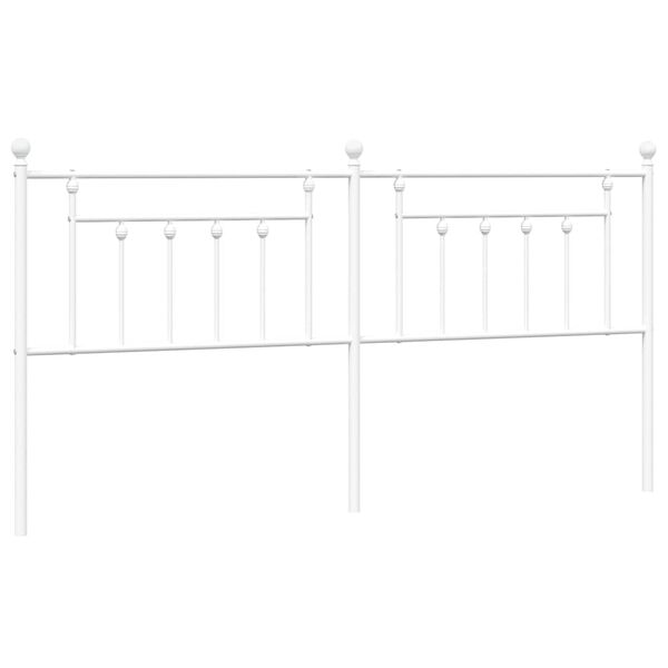 vidaXL Testiera in Metallo Bianco 193 cm