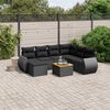 vidaXL Set Divani da Giardino con Cuscini 8 pz Nero in Polyrattan