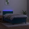 vidaXL Letto a Molle con Materasso e LED Blu Scuro 100x200 cm