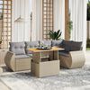 vidaXL Set Divano da Giardino 6 pz con Cuscini Beige in Polyrattan
