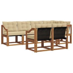 vidaXL Set di divani da esterno con cuscino 7 pcs Naturale e Beige