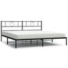 vidaXL Giroletto con Testiera in Metallo Nero 200x200 cm