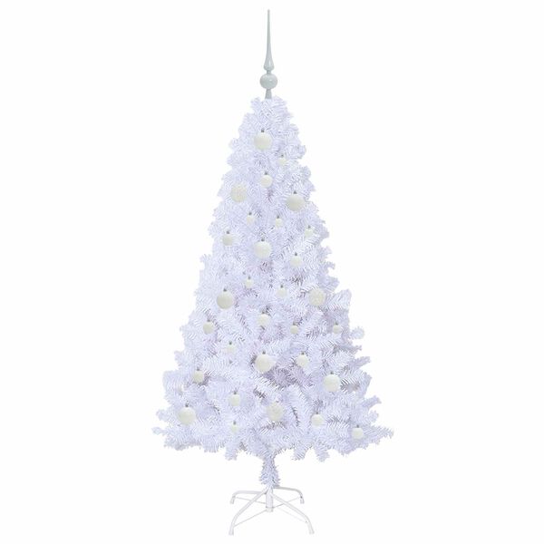 vidaXL Albero di Natale artificiale Bianco 150 cm PVC e Acciaio